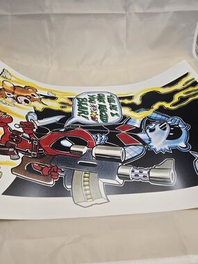 Deadpool Style Comic Art Print in Red, Black, Yellow, Blue - Unbranded